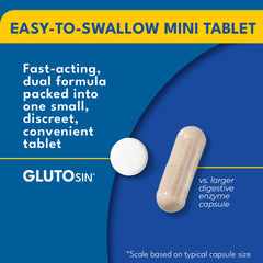 Medagel GLUTOsin before-meal-use promotes mindful gluten-containing meals.