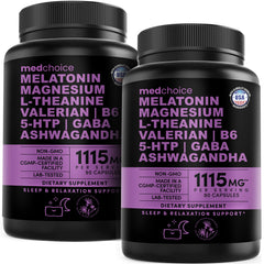 MedChoice 12in1 melatonin sleep capsules bottle promotes restful nights