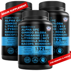 MedChoice 12-in-1 nootropic bottle for focused study and mental clarity.