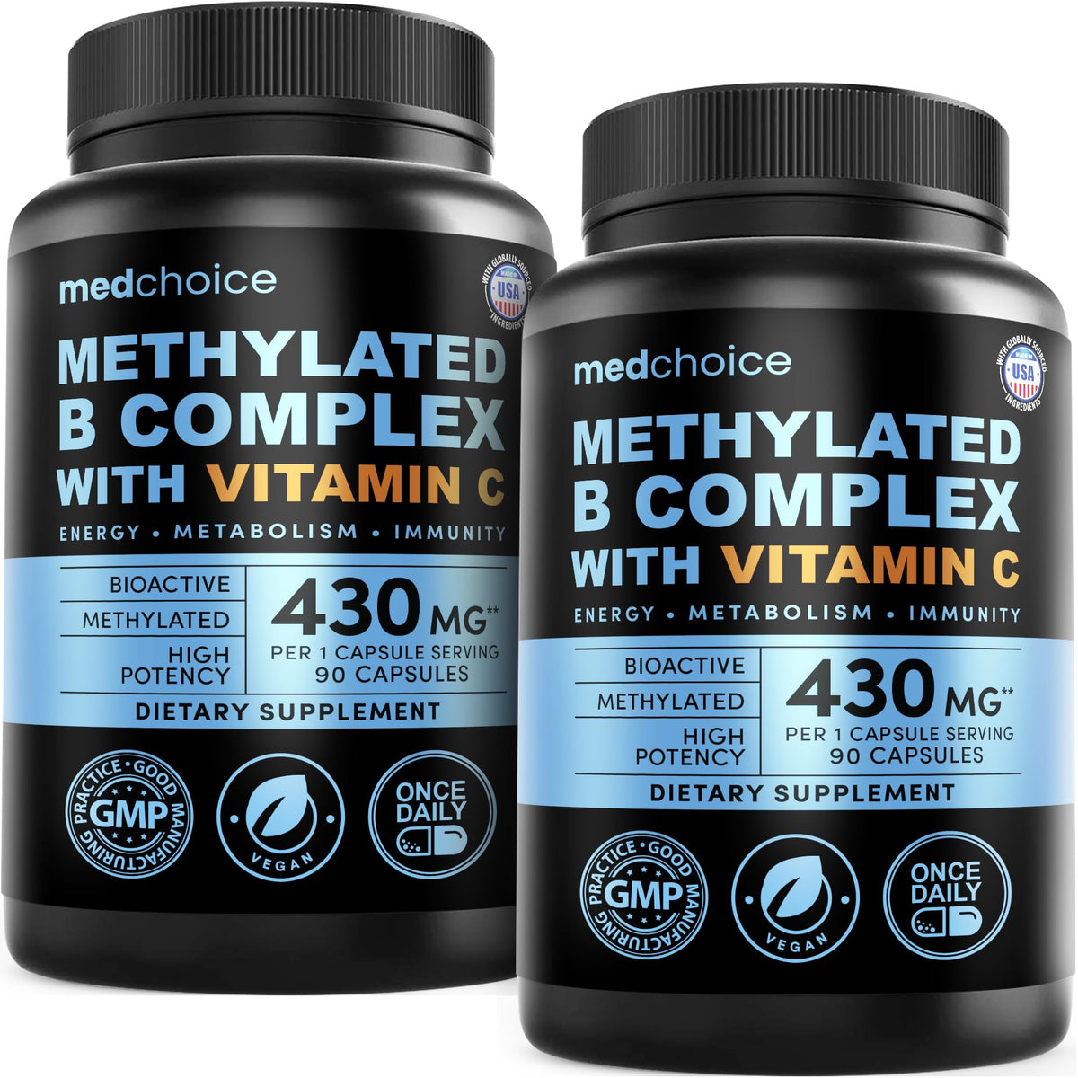 MedChoice 9-in-1 B Complex bottle ready for daily energy support