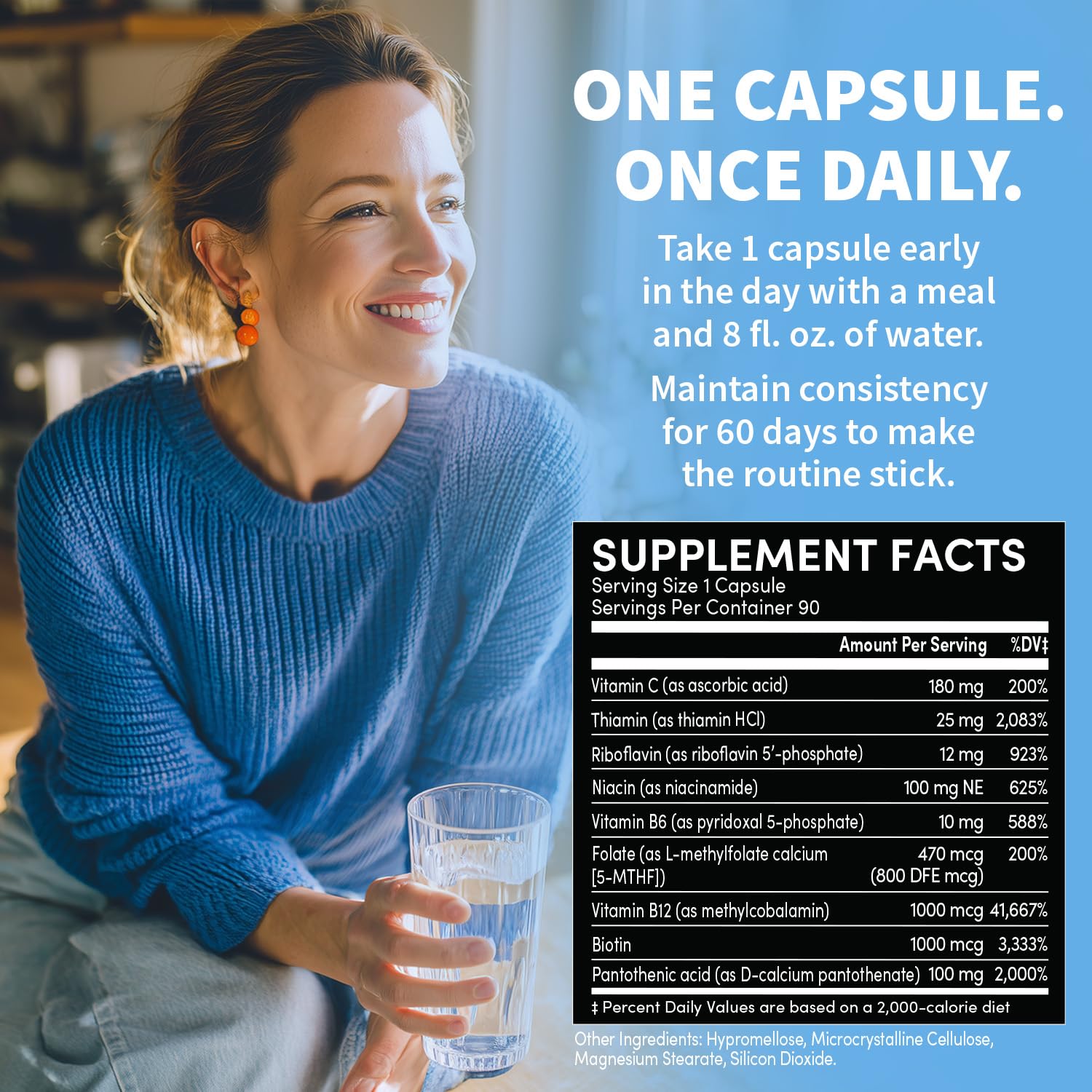 MedChoice daily routine image shows taking one capsule with water