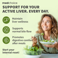 MEDCHOICE Beetroot bottle highlighting bile flow support