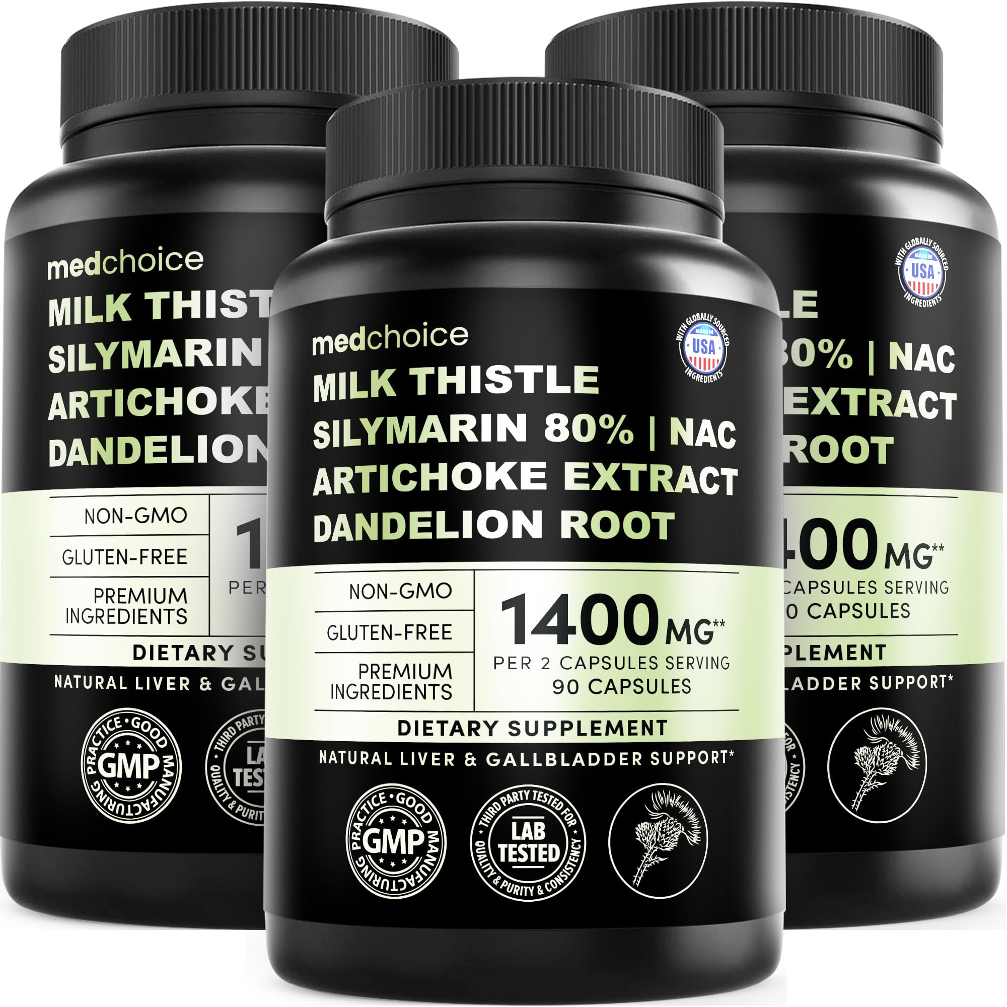 MEDCHOICE milk thistle bottle front view for liver support