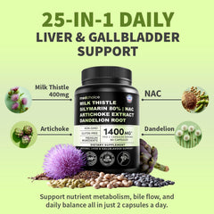 MEDCHOICE milk thistle bottle label close-up highlighting 400 mg per serving