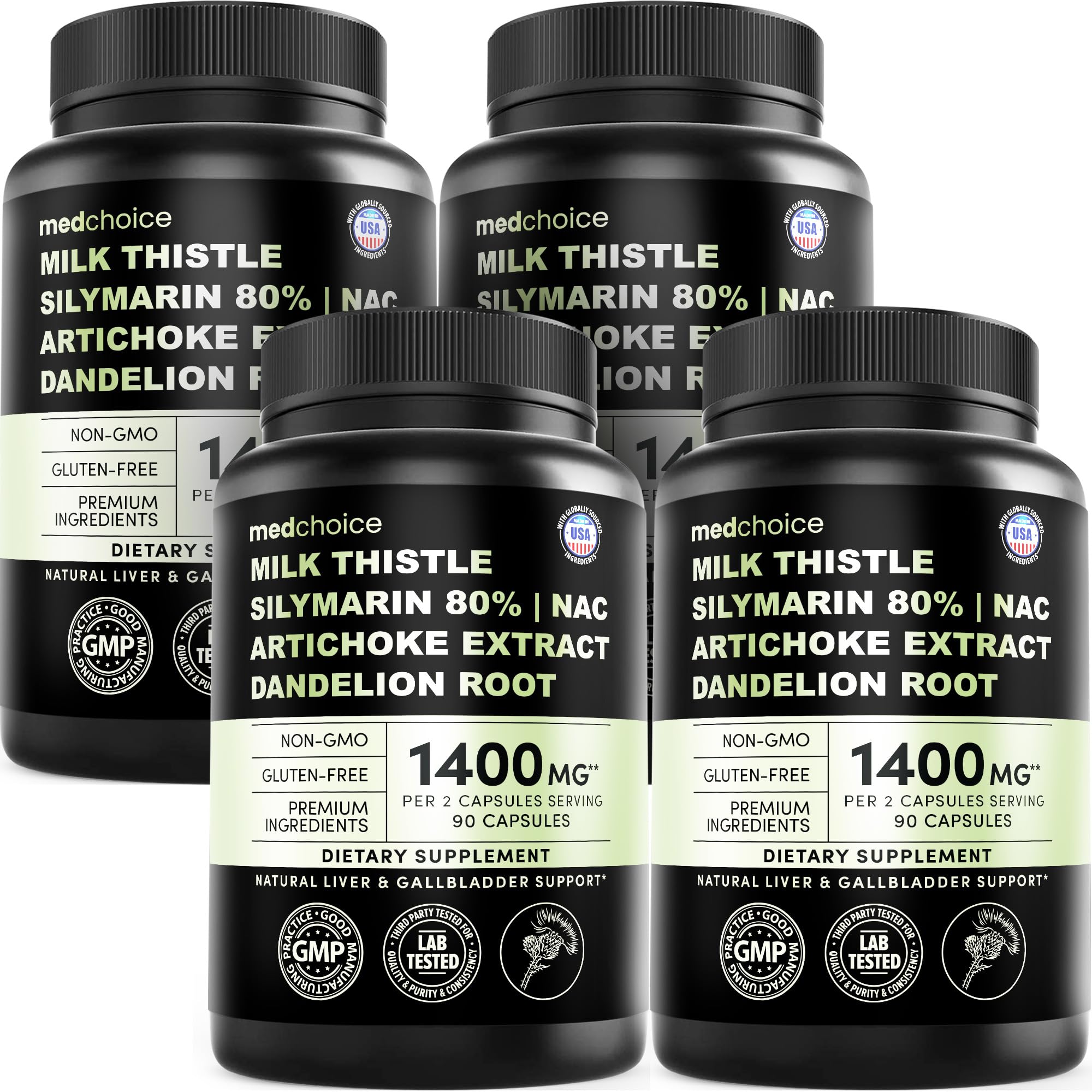 MEDCHOICE Milk Thistle with NAC Artichoke bottle for daily liver support