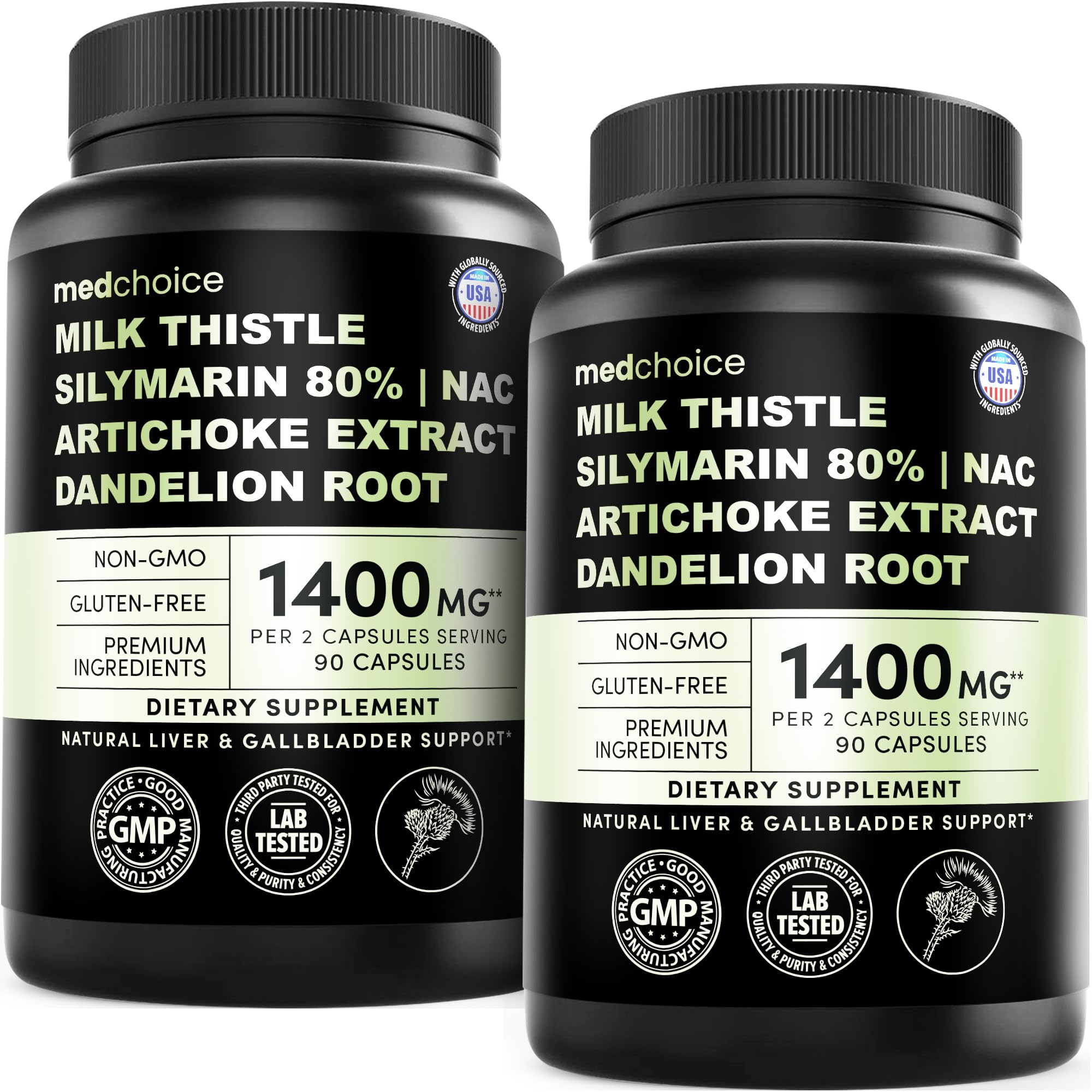 MEDCHOICE Milk Thistle with NAC bottle showing capsules for daily liver support