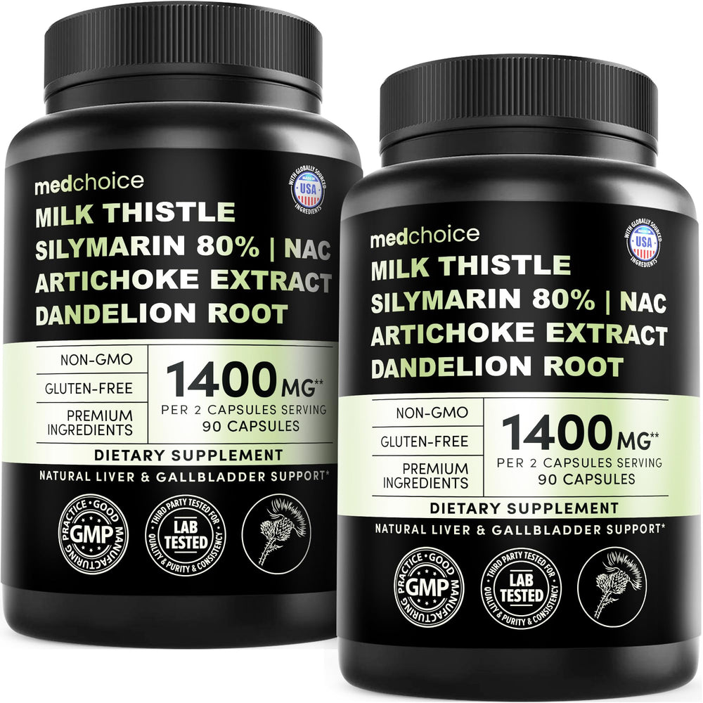 MEDCHOICE Milk Thistle with NAC bottle showing capsules for daily liver support