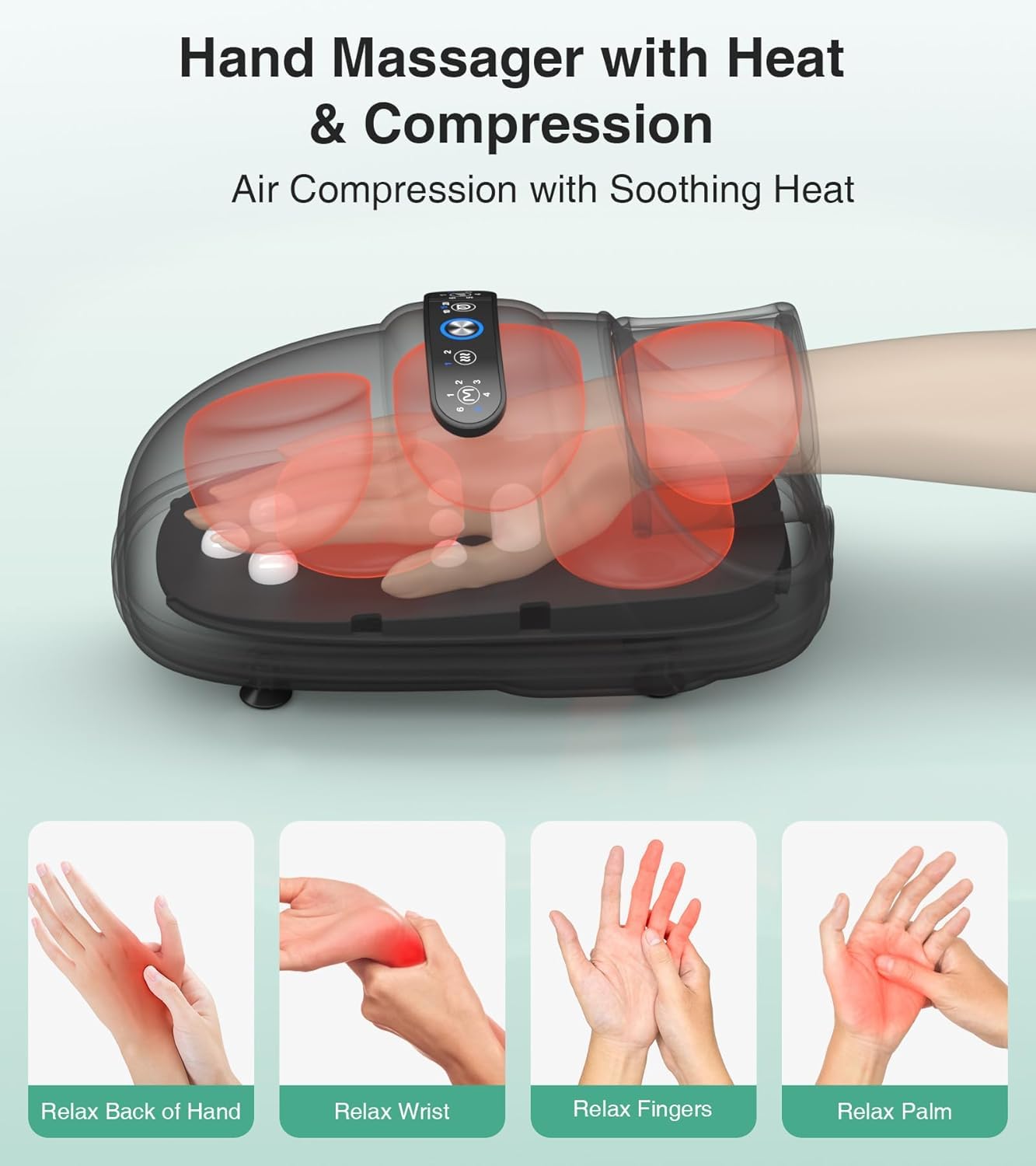 Medcursor cordless hand massager acupressure beads reveals deep-tissue-like relief.