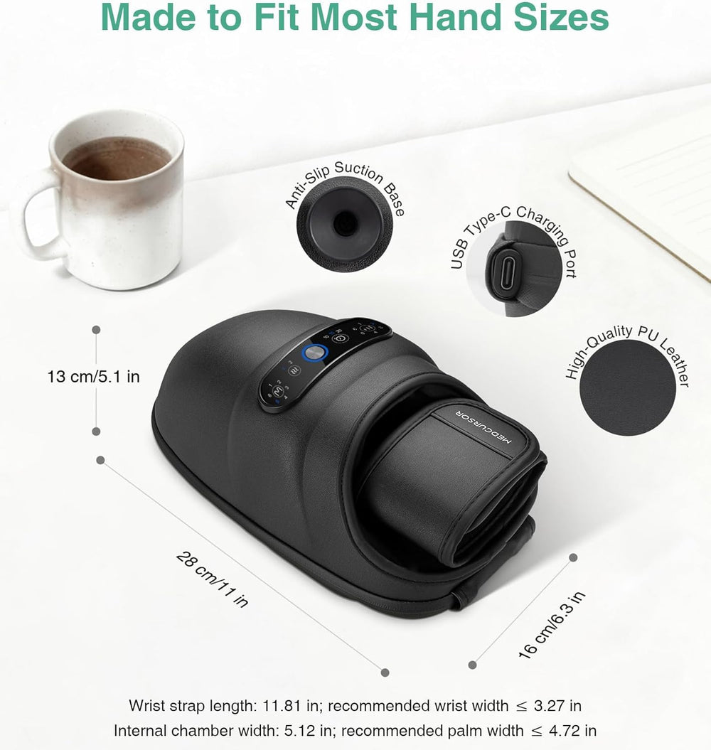 Medcursor Hand Massager rechargeable battery with long runtime indicator.