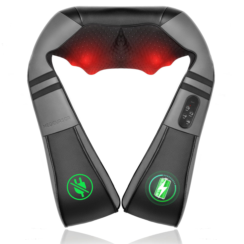 Medcursor neck massager with heat in hero view offering cordless relaxation