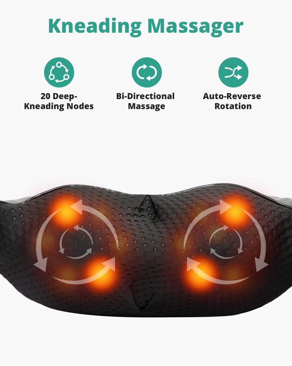 Medcursor massager heat feature with warming for neck and shoulder comfort