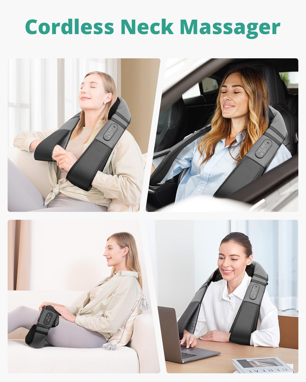 Medcursor neck massager USB C charging for easy recharge at home or travel