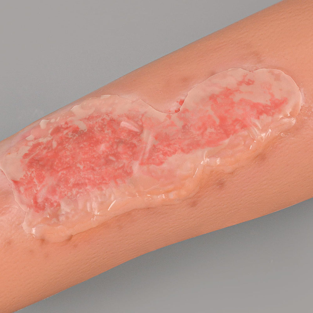 MedEduQuest wound packing trainer sleeve supports safe technique rehearsal.