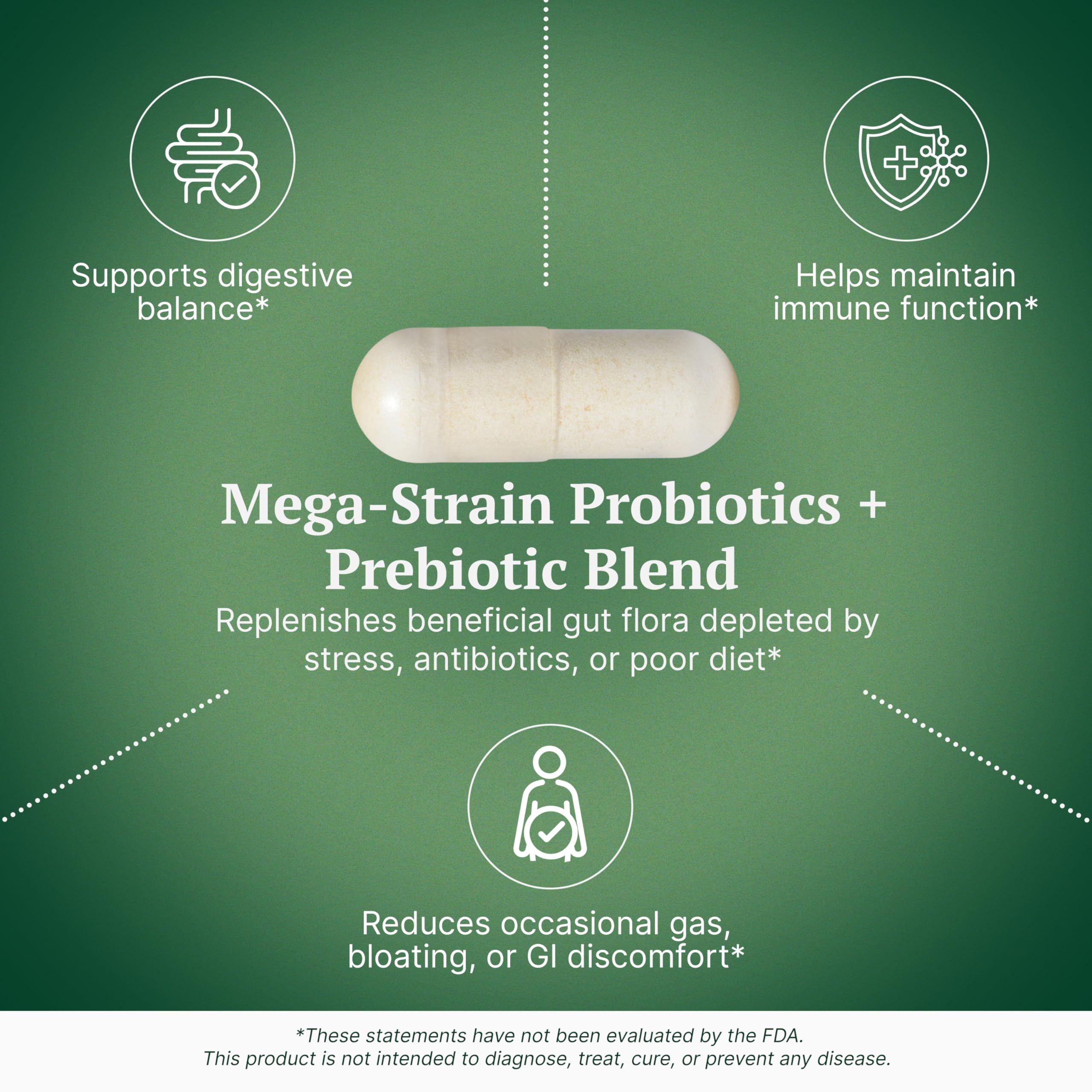 Prebiotic fibers support the growth of good gut flora.