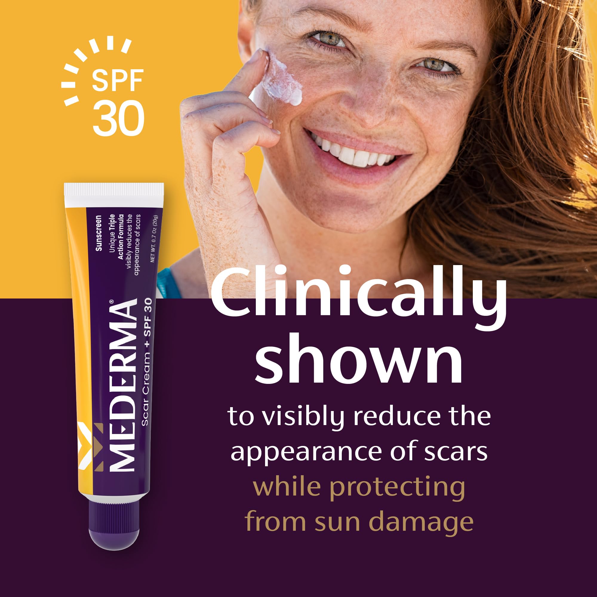 Mederma Scar Cream Plus SPF 30 packaging box and twin tubes