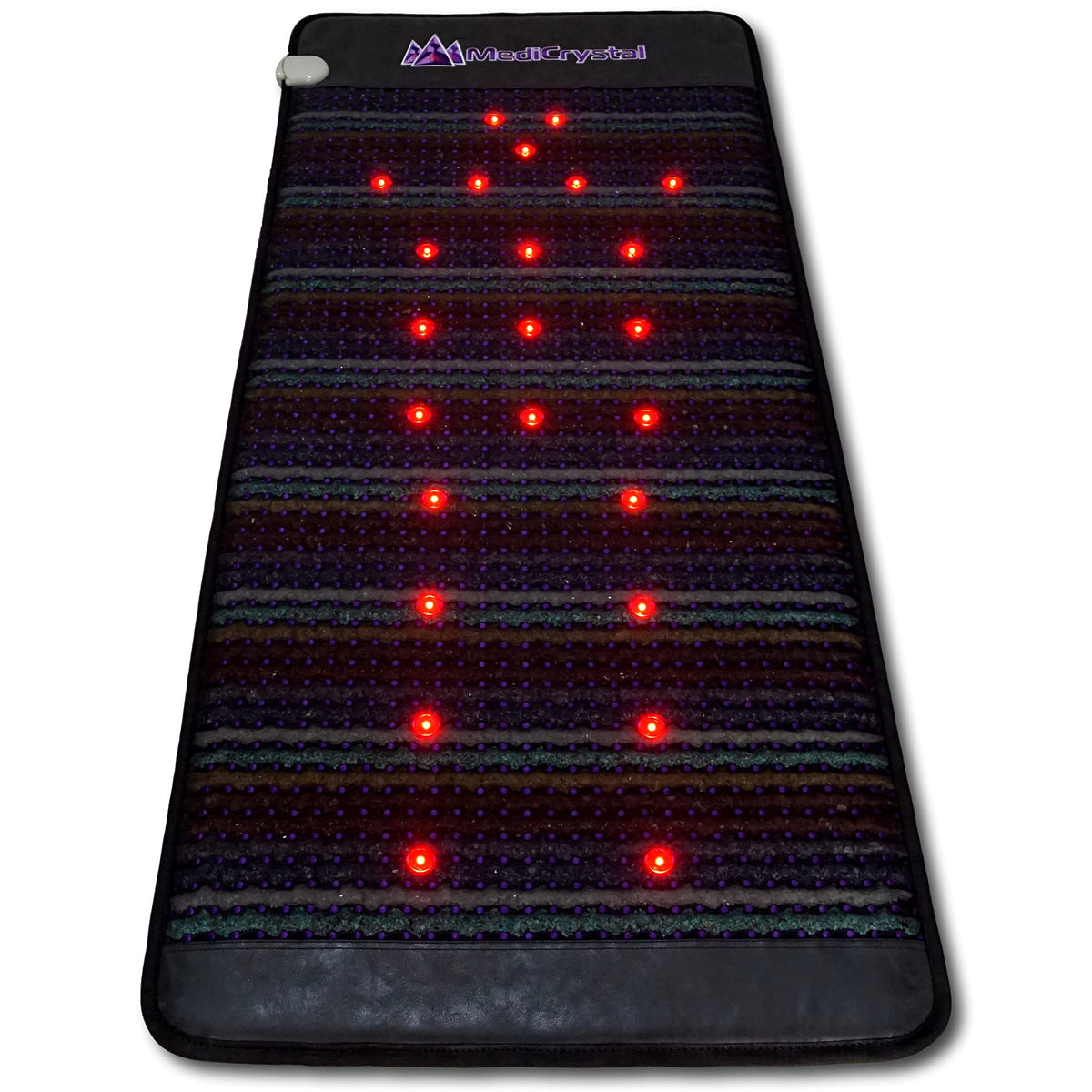 MediCrystal infrared heating pad front view showcases spacious XL design for full-body warmth.