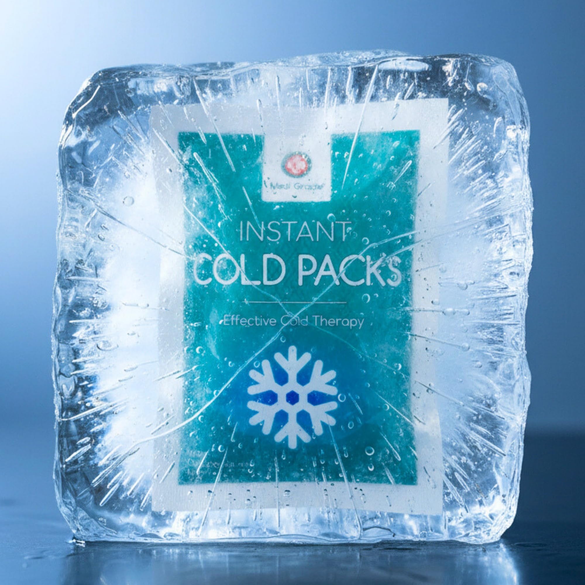 Medi Grade instant cold pack secured on neck and shoulders