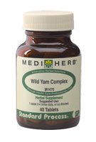 Medi Herb Wild Yam Complex 40t bottle supports menopause comfort and mood balance.