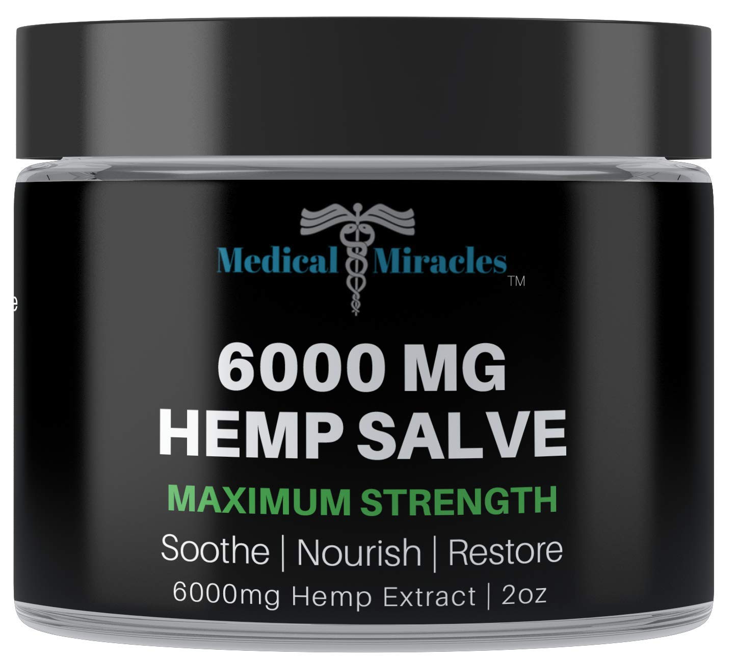 Medical Miracles healing salve 6000mg bottle for targeted joint and muscle relief.