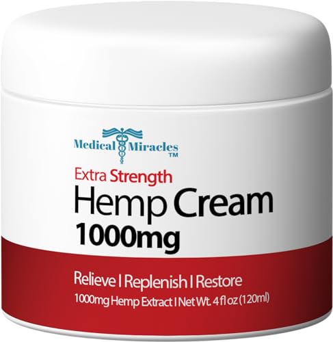 Medical Miracles hemp cream bottle closeup showing USA-made formula for versatile relief