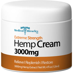 Medical Miracles Hemp Relief Cream bottle for targeted muscle and joint comfort.