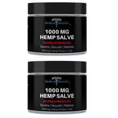 Medical Miracles Hemp Salve bottle 1000 mg for easy daily topical care.