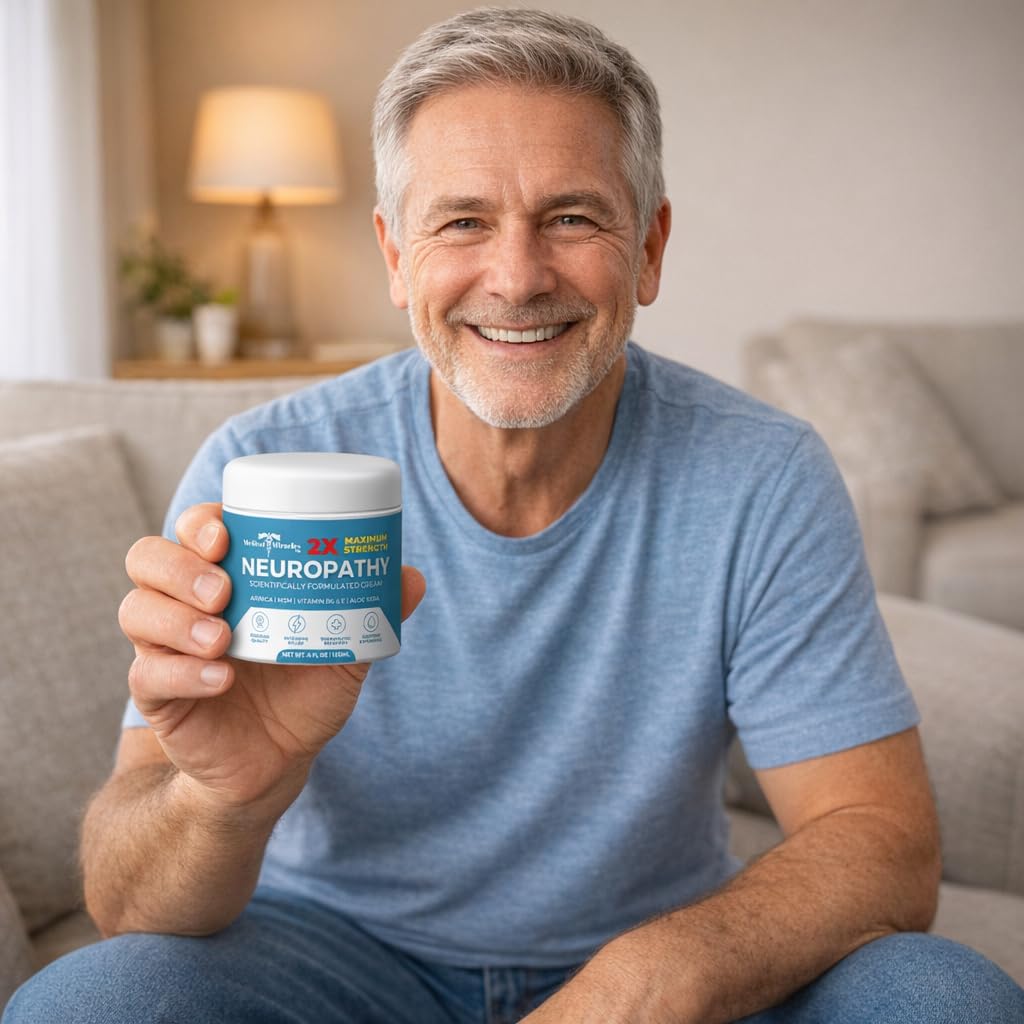 Medical Miracles Neuropathy Cream 2X Strength bottle – potent support for hands and feet.