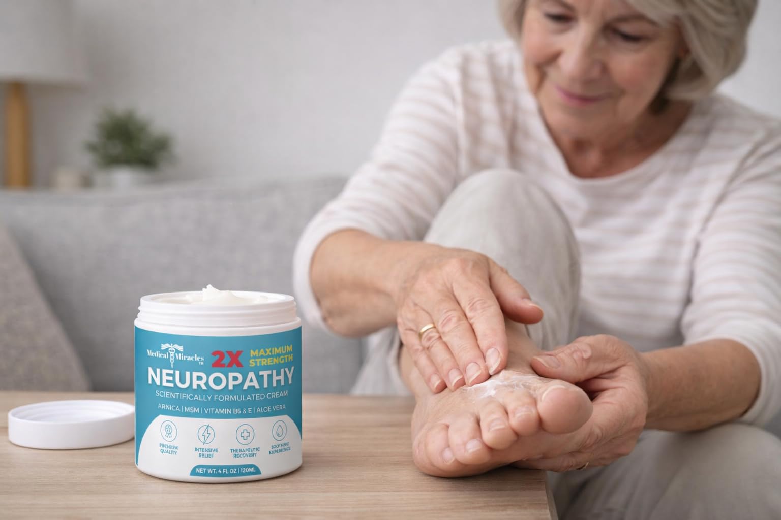 Medical Miracles Neuropathy Cream vitamin B6 panel – potential nerve comfort for daily use.