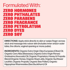 VMAGIC Lips Stick features propolis honey blend to nourish intimate skin.