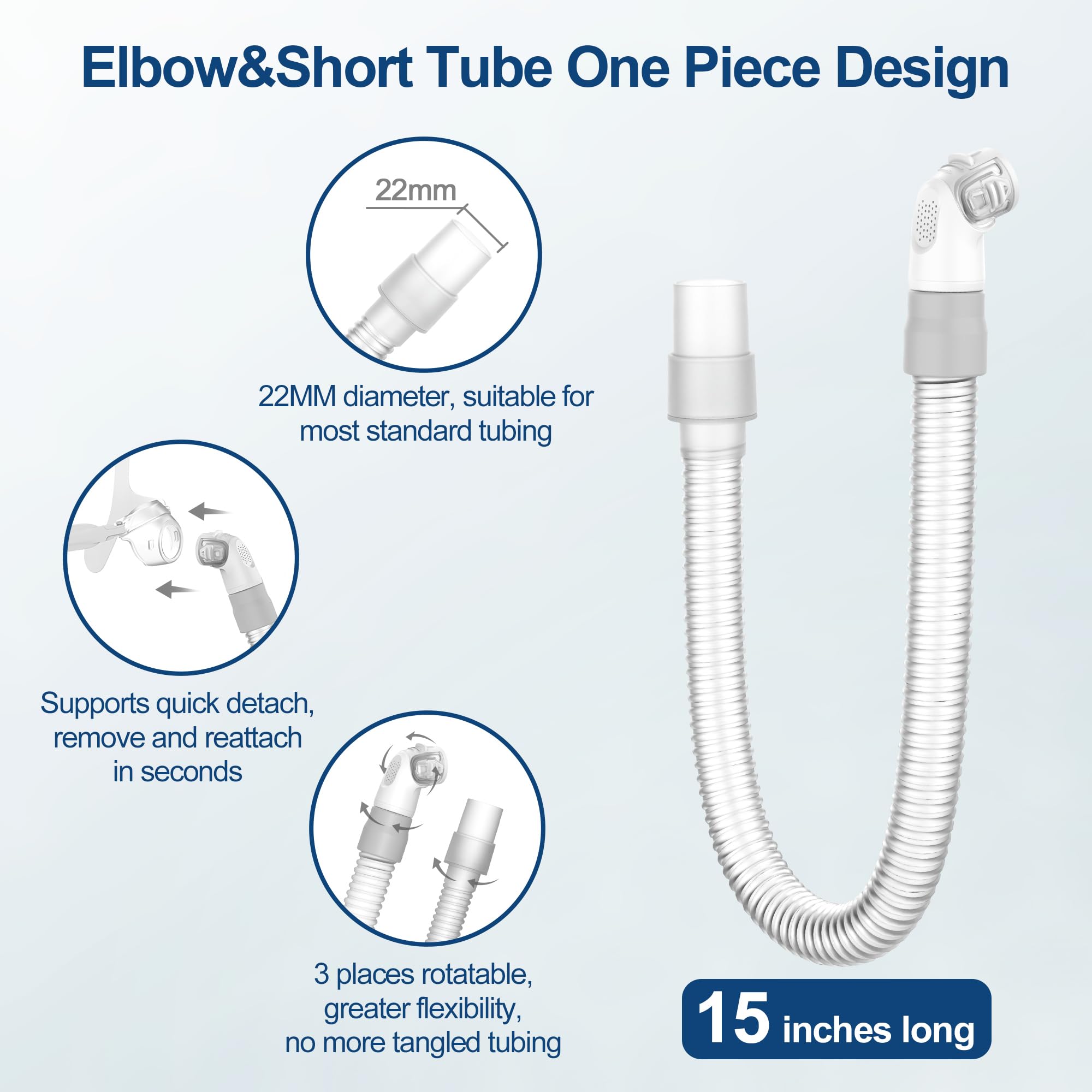 MEDICOLOR N20 short hose tubing for quiet airflow