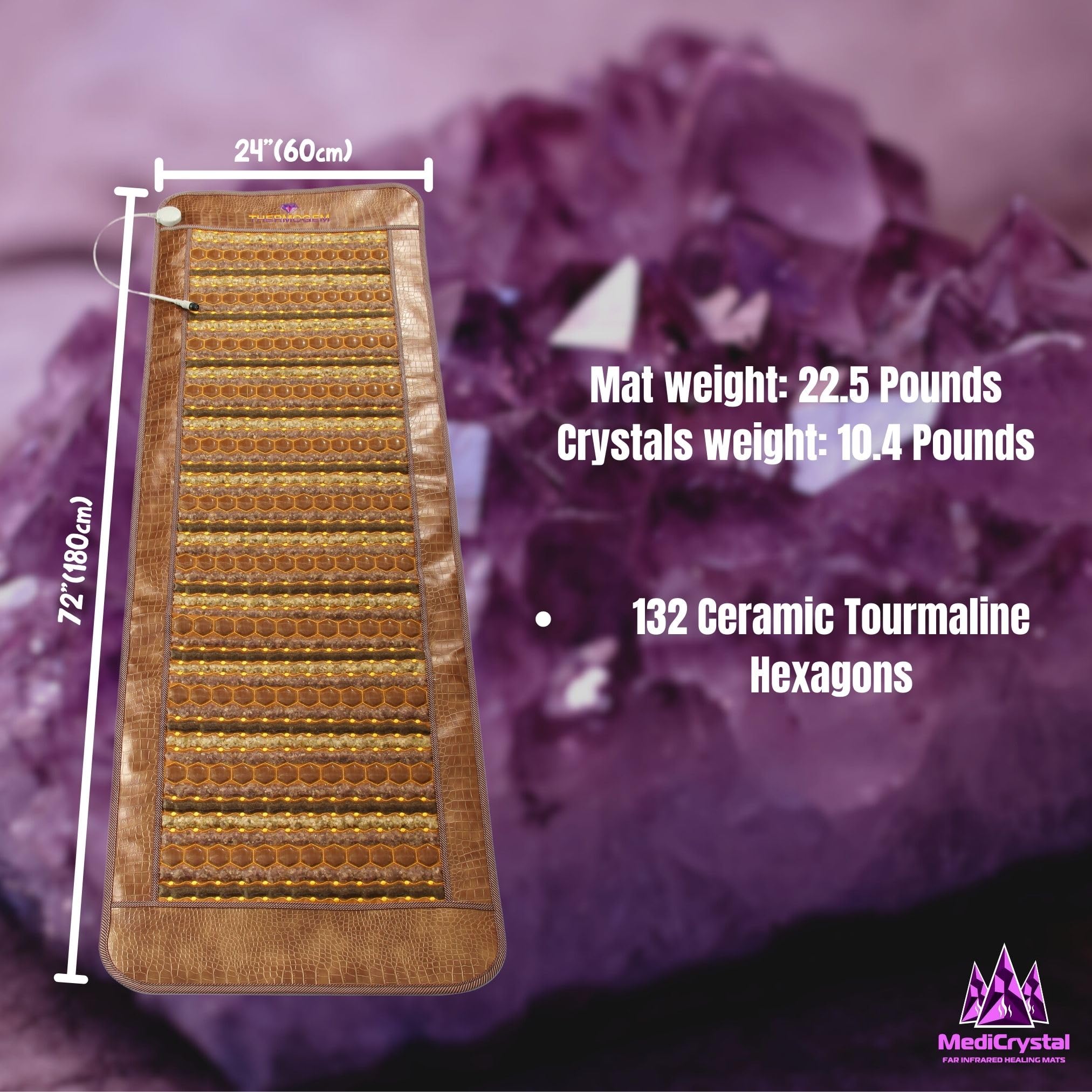 Medicrystal amethyst crystal closeup highlighting calming warmth.