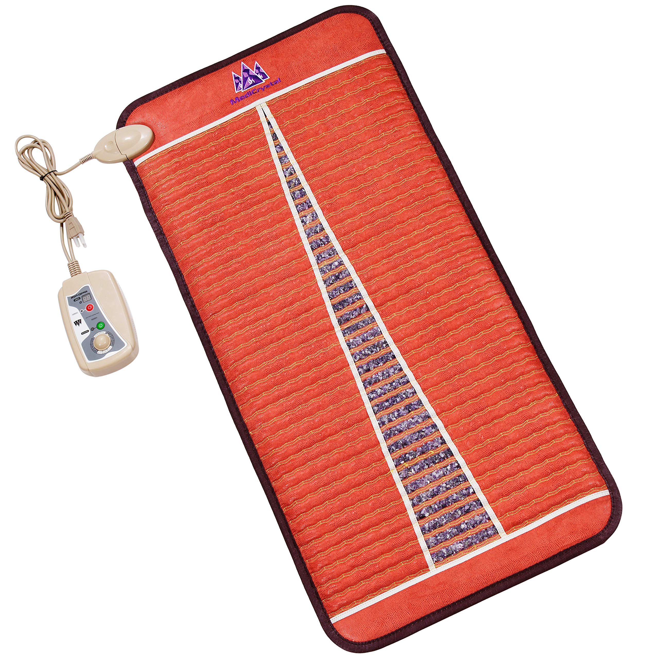 MediCrystal amethyst mat front view with infrared warmth for targeted back comfort.
