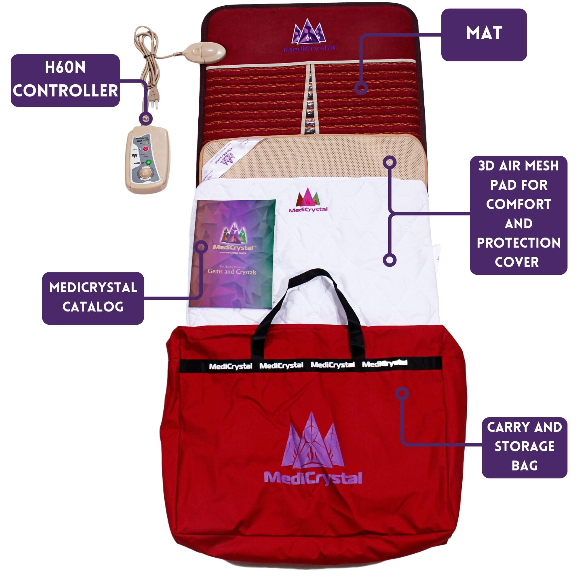 MediCrystal gift packaging and warranty bundle highlights a wellness gift option.