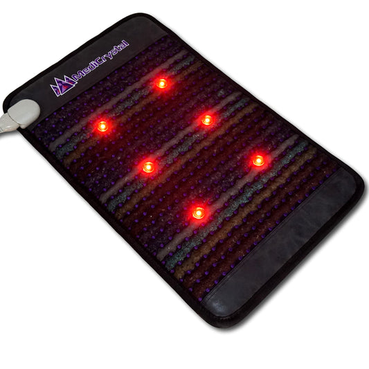 MediCrystal infrared heating pad crystal layer close-up highlighting relaxation.