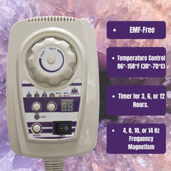 MediCrystal infrared heating pad in-use relaxation scene during a break.