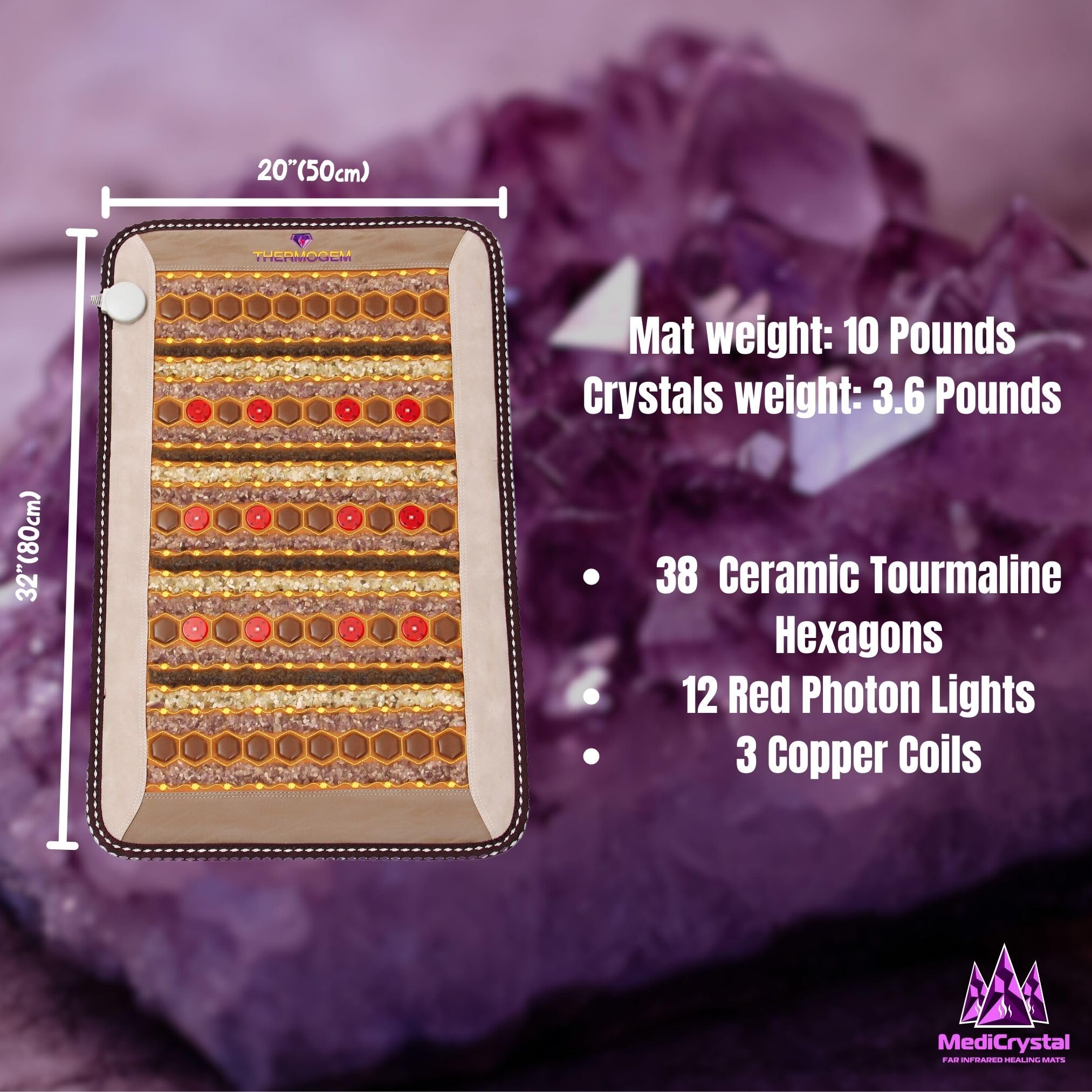 Close-up of crystal layers on the MediCrystal ThermoGem mat