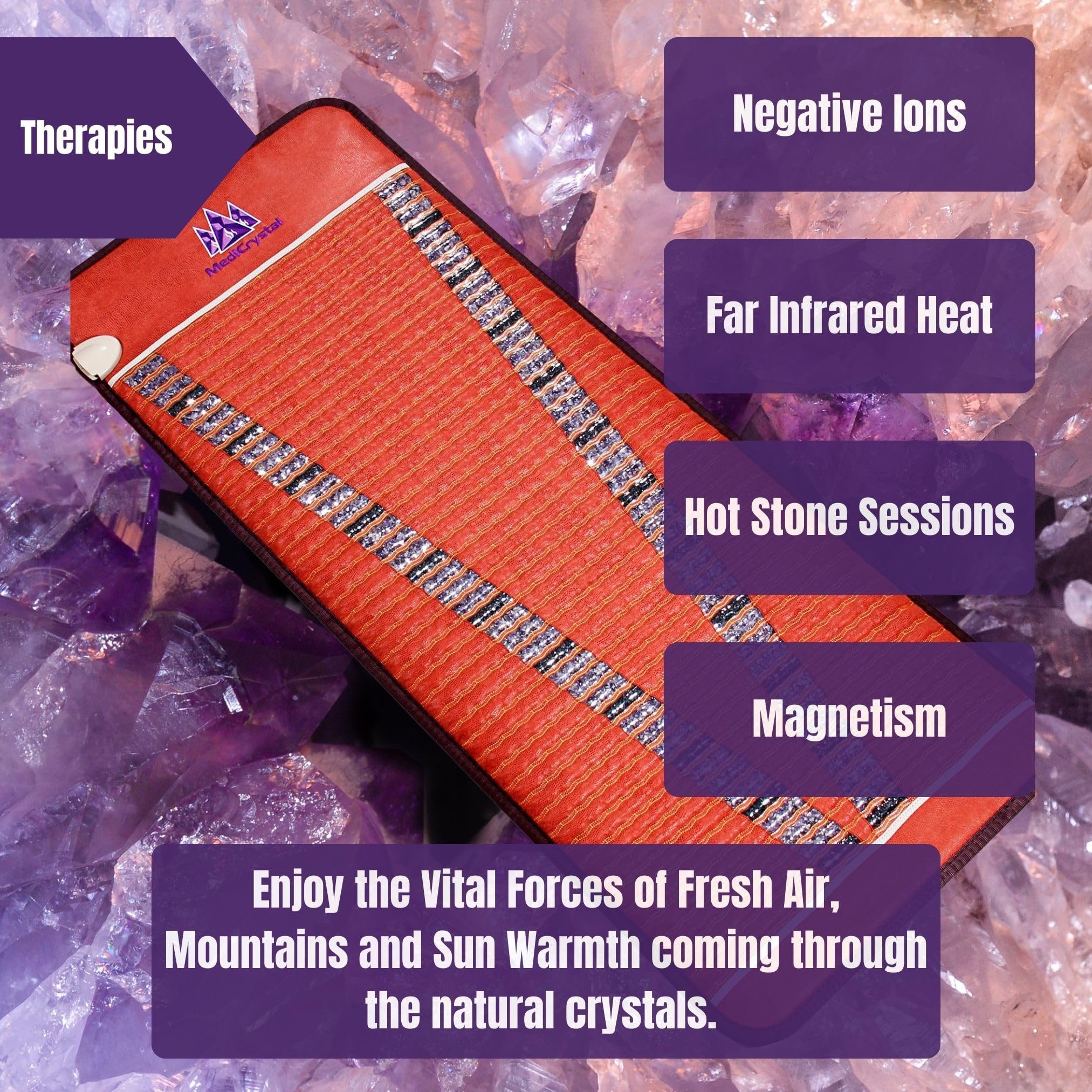MediCrystal waterproof cover attached for easy cleaning and protection.