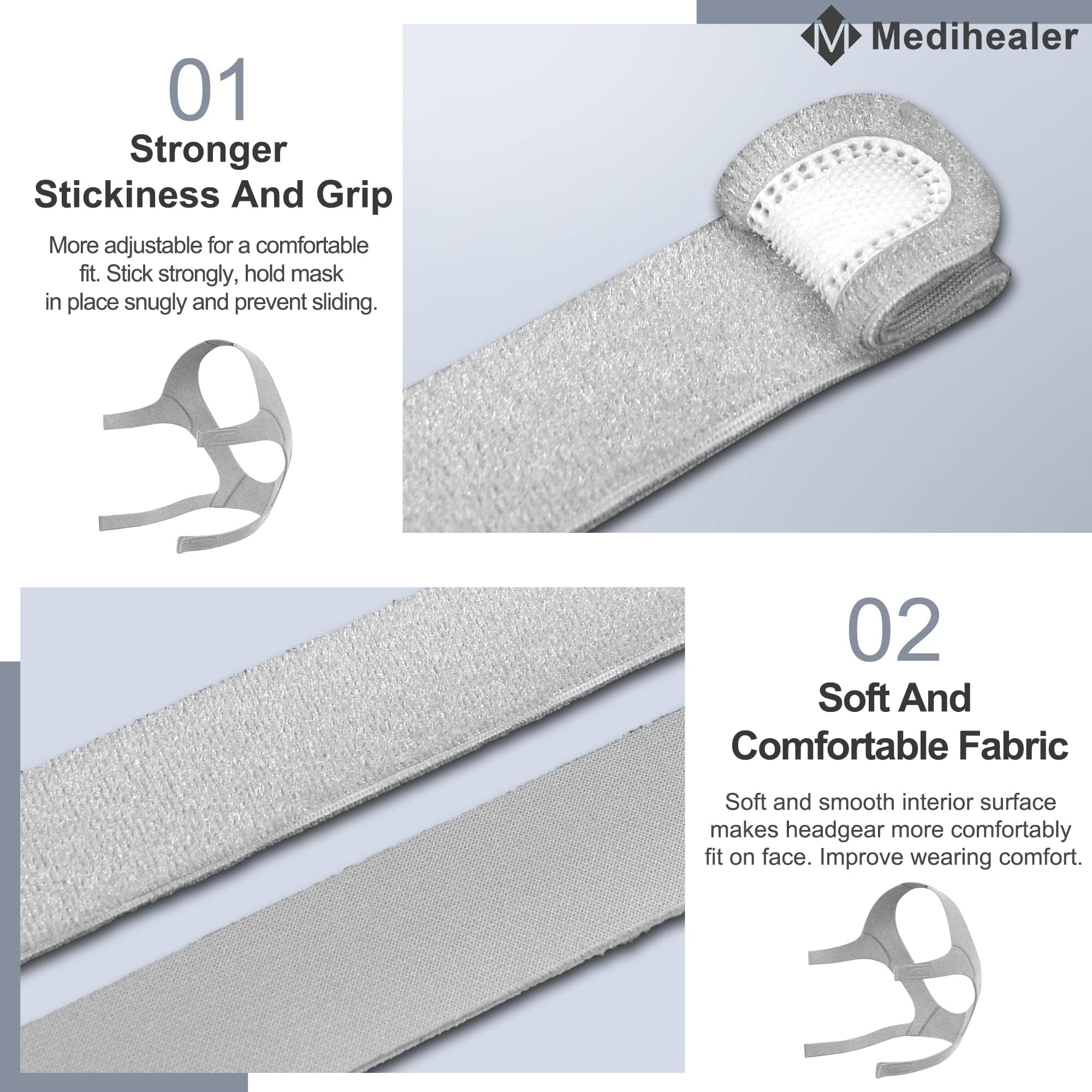 Medihealer adjustable strap with stronger Velcro for secure fit.