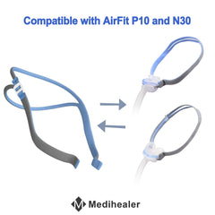 Medihealer easy-on-off strap simplifies daily CPAP adjustments.