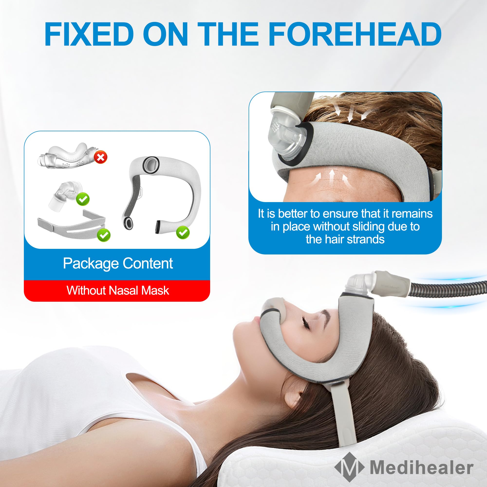 Medihealer headgear for N30i delivers plush comfort and secure seal.