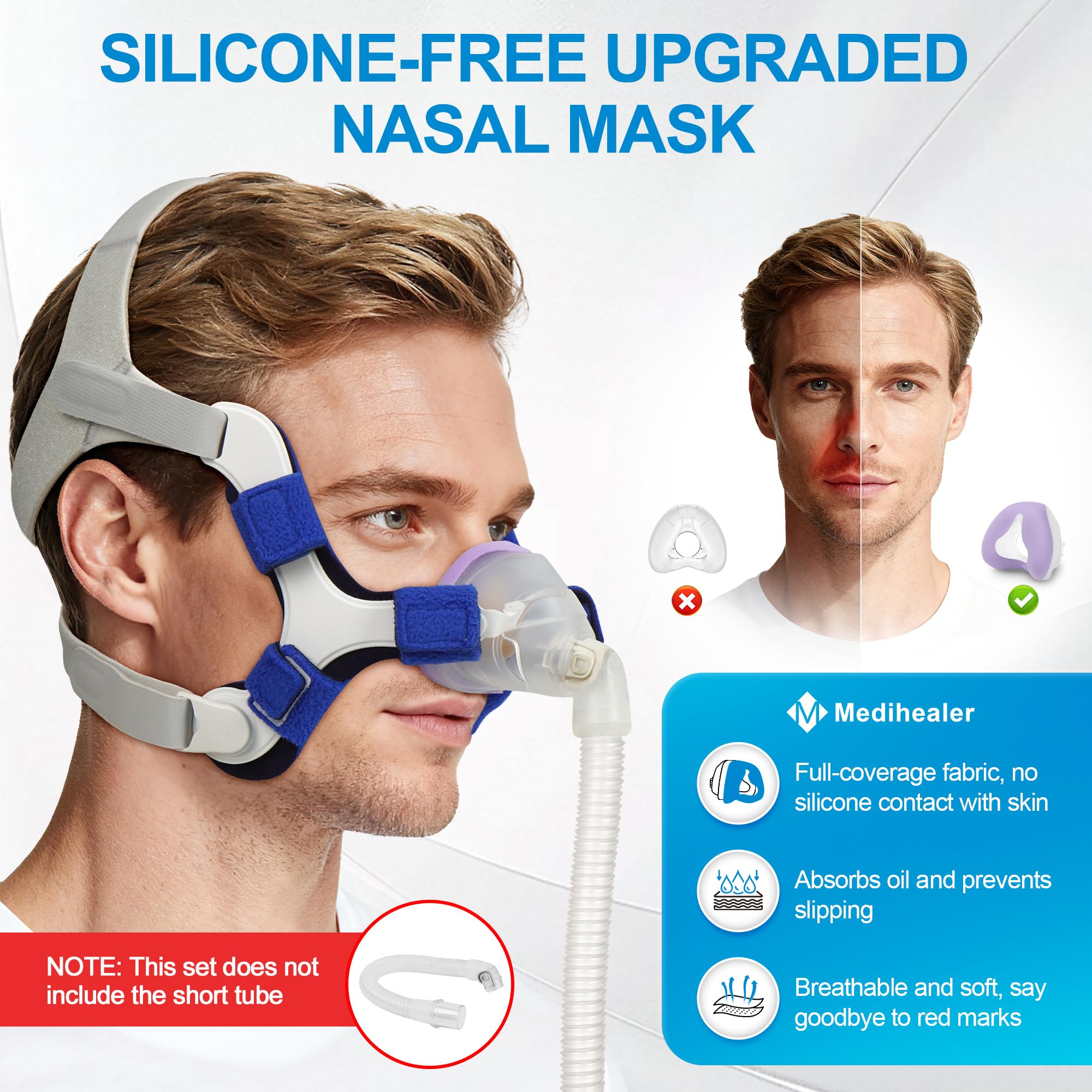 Medihealer N20 dual-seal nasal cushions for better seal.