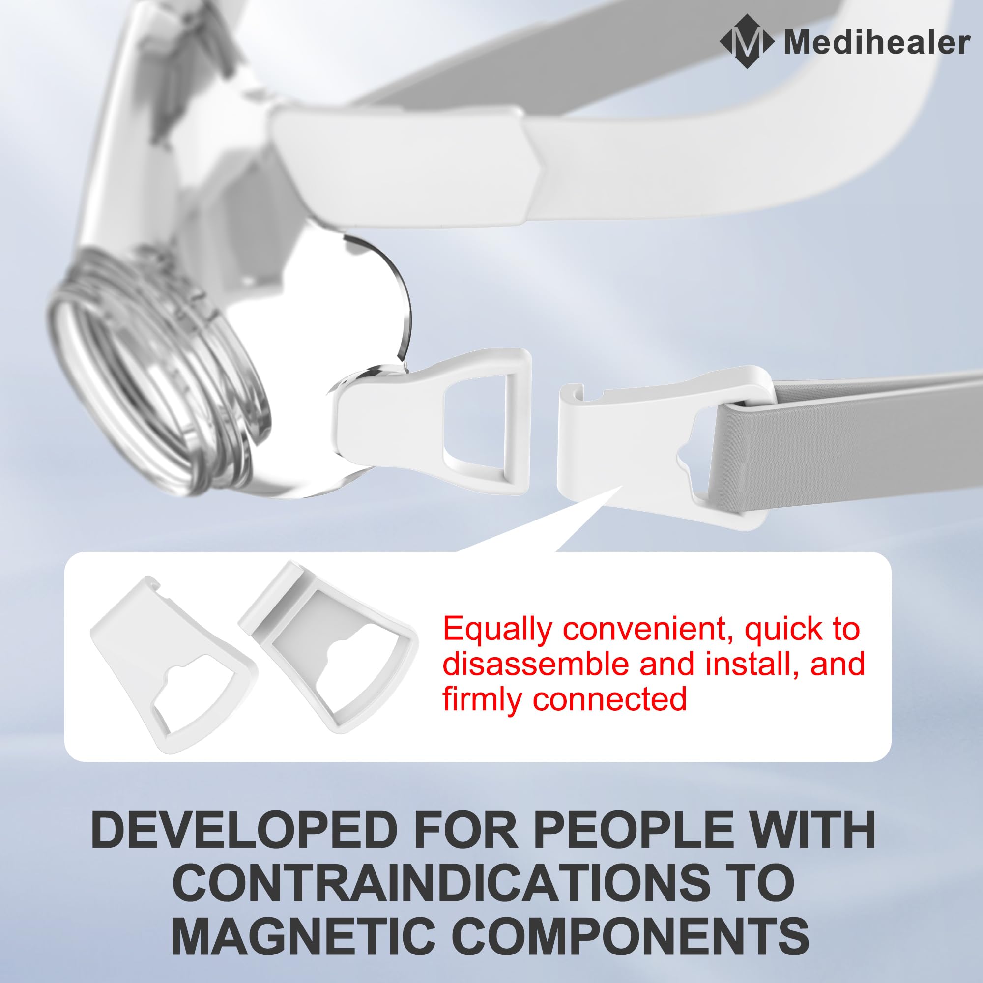 Soft strap covers reduce skin irritation and red marks on the face