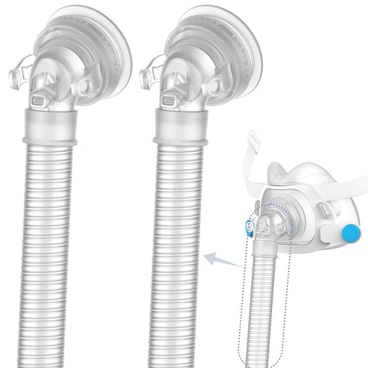 Medihealer quietair elbow: secure 360° swivel for effortless CPAP adjustments.