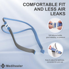 Medihealer ultra-soft elastic fabric headgear enhances comfort during long wear.