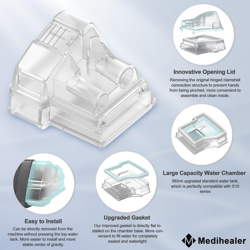 medihealer water chamber air10 hose cover extended view highlights 72-inch insulation