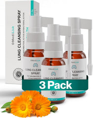 MediLisk Lung Cleansing Spray 3-pack outer box showing convenient respiratory support for daily use.