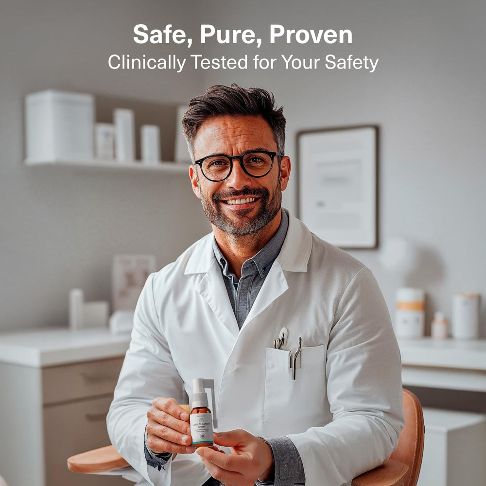 MediLisk Lung Cleansing Spray usage scene showing simple, everyday application.