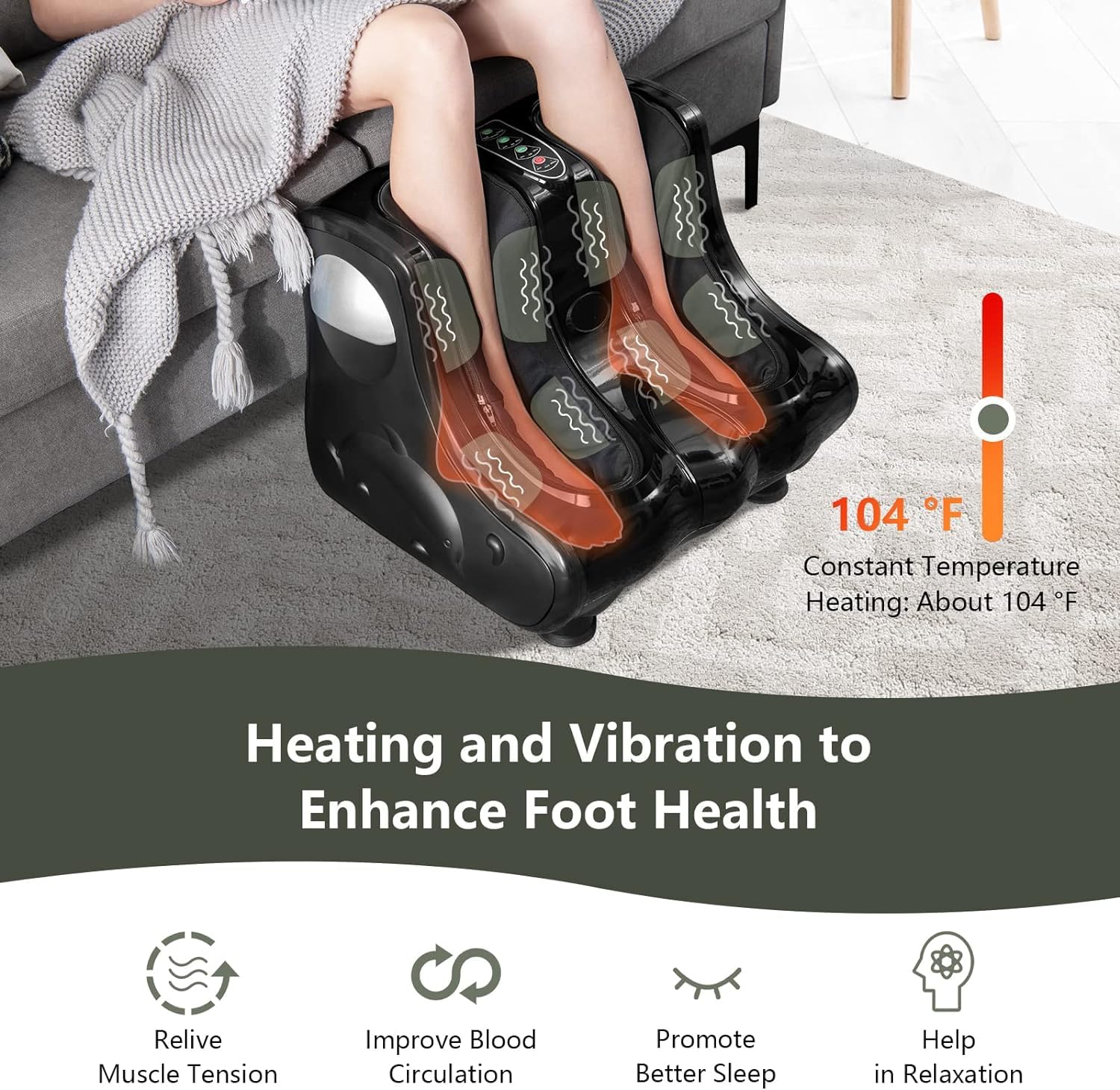 MEDIMALL non-slip feet ensure stable positioning during massage.