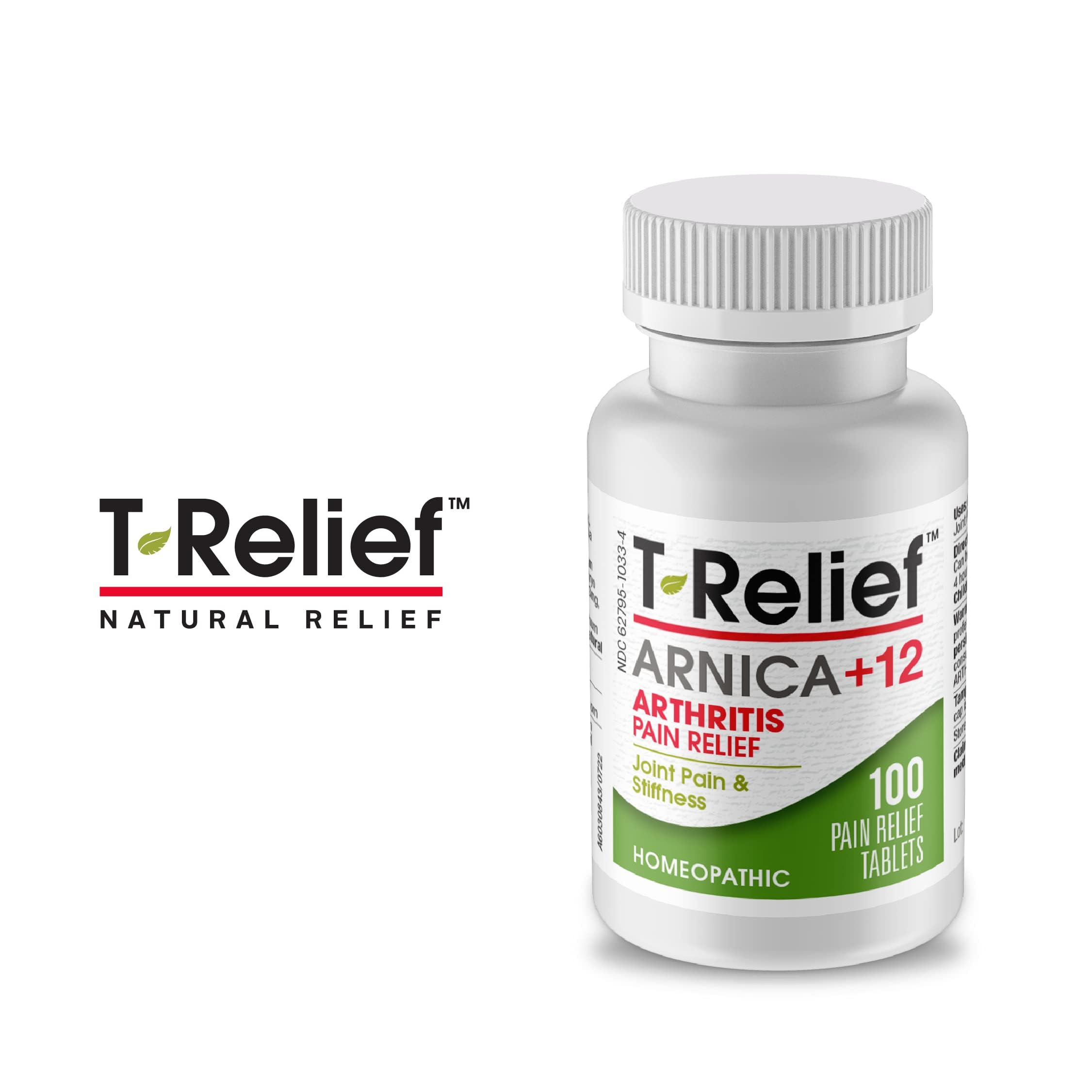 Amber bottle on wood with MediNatura T-Relief signals natural pain support.