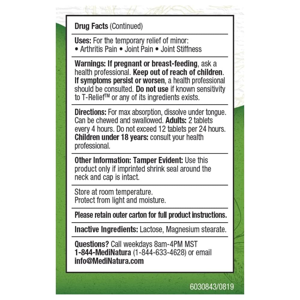 MediNatura T-Relief product image conveys daily wellness for joints.